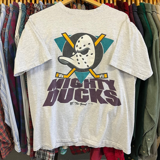 Vintage 1993 Mighty Ducks Hockey Tee- Sz Lg