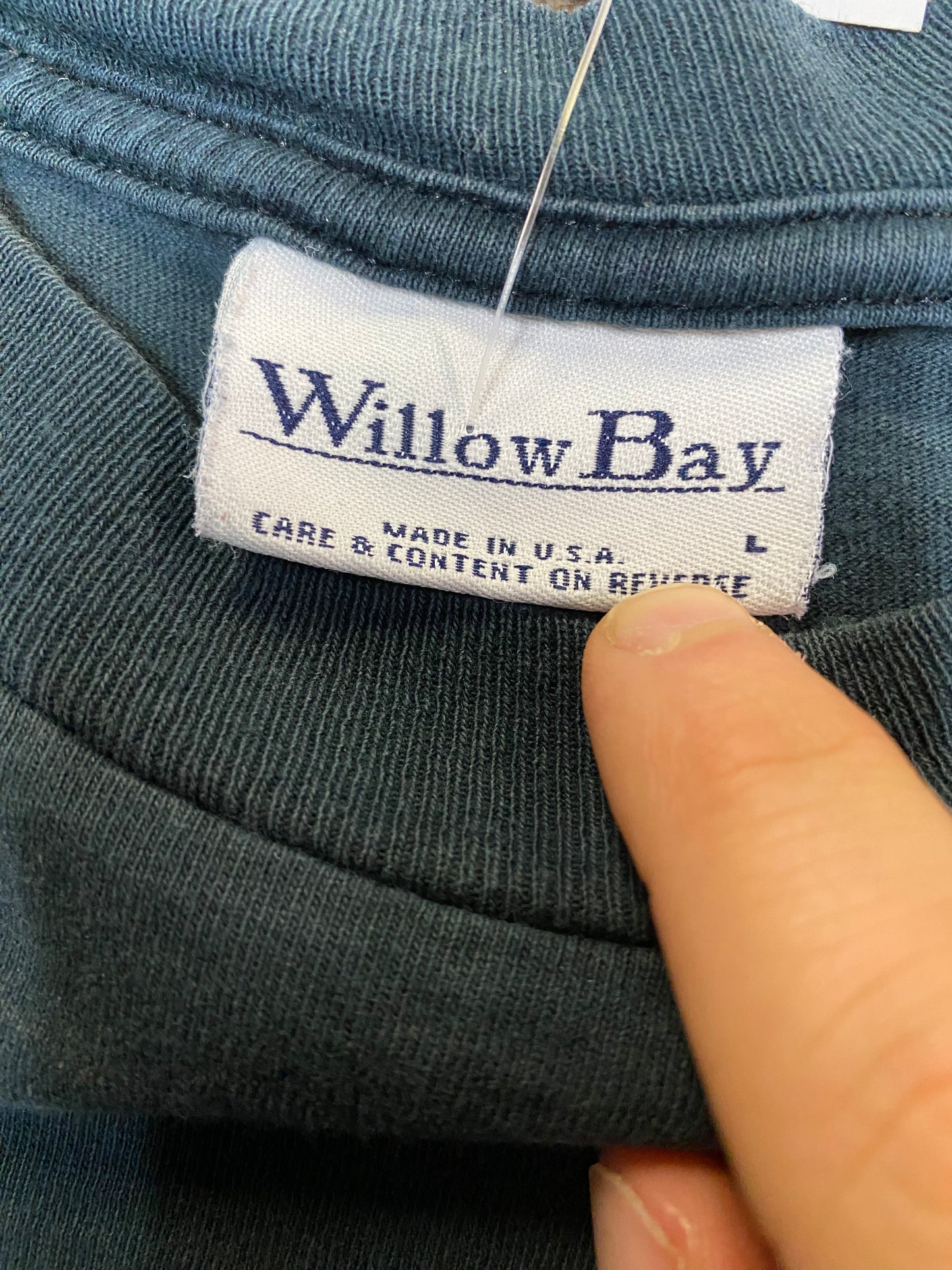 Vintage 90’s Faded Black Pocket Tee- Sz Lg