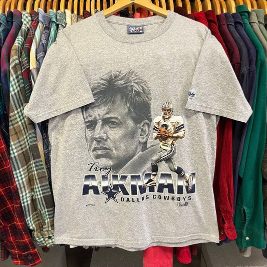 Unworn Vintage 90’s Troy Aikman Dallas Cowboys Tee- Sz Lg