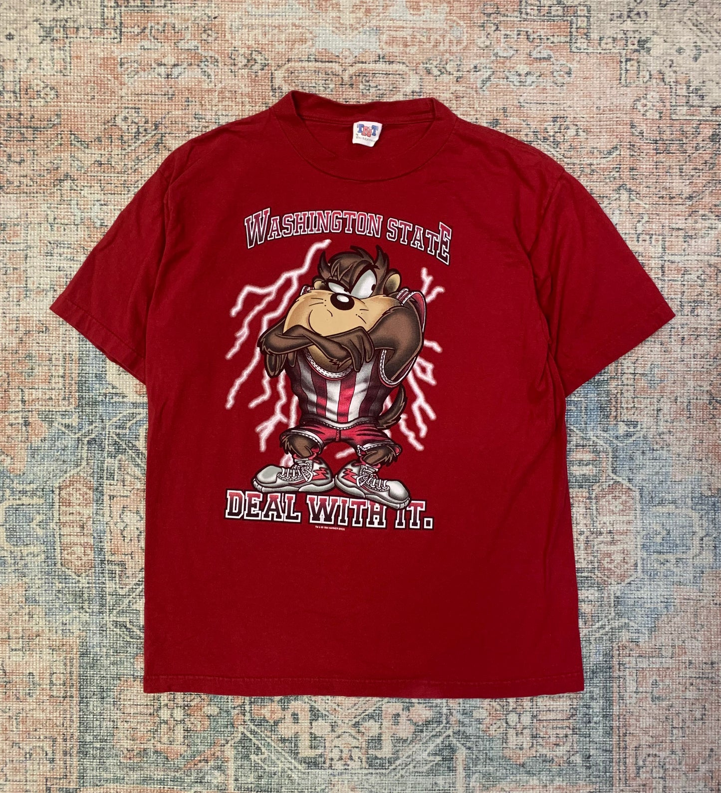 Vintage 90’s Taz x Washington State Cougars Tee- Sz Lg