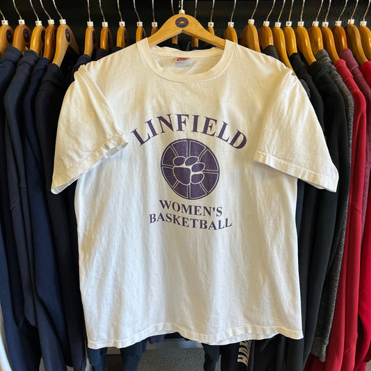 Lightly Distressed Vintage 80s/90s Nike x Linfield College Basketball Tee- Sz XL