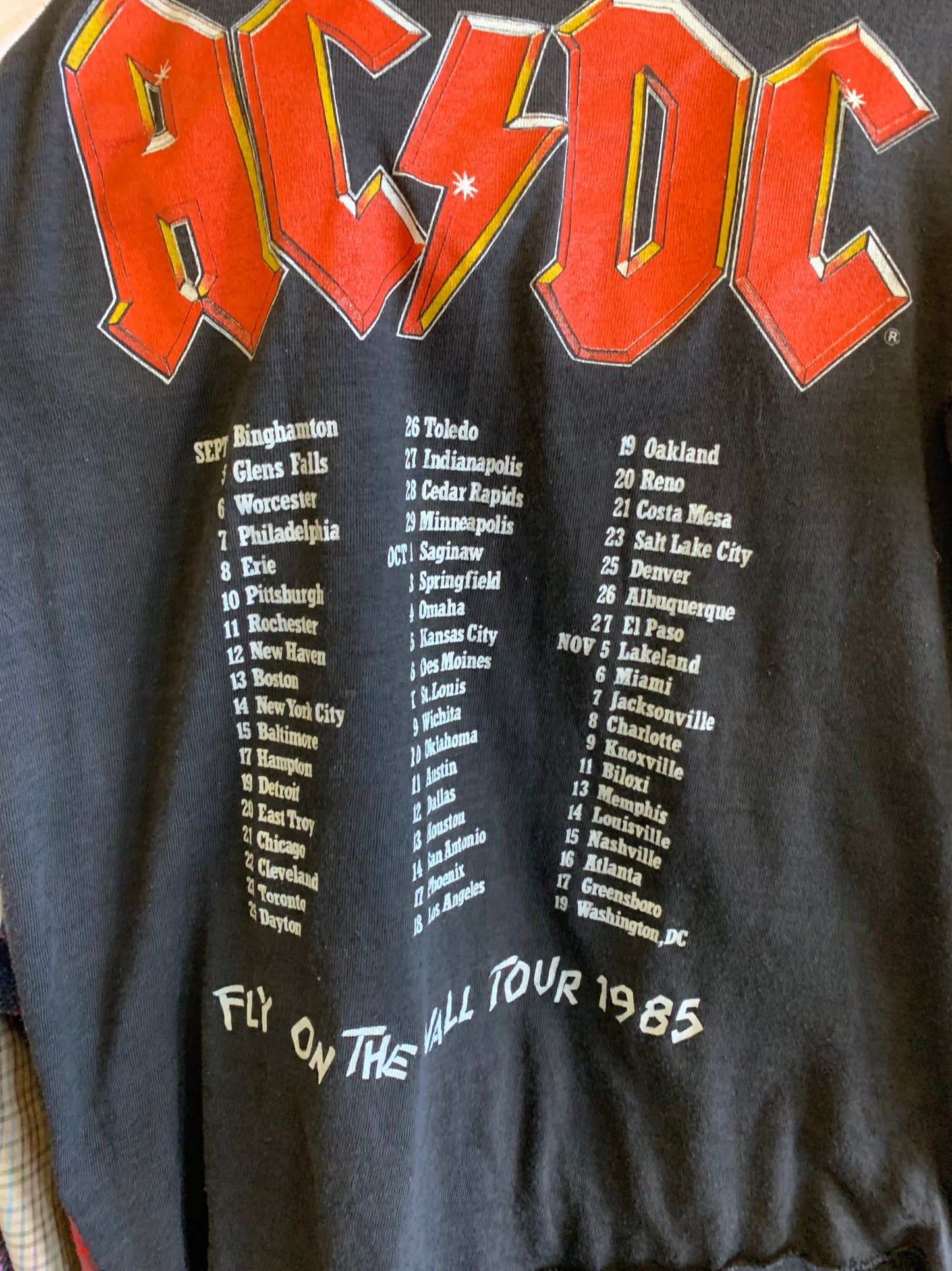 Vintage 1985 ACDC Concert Tour Tee- Sz Sm