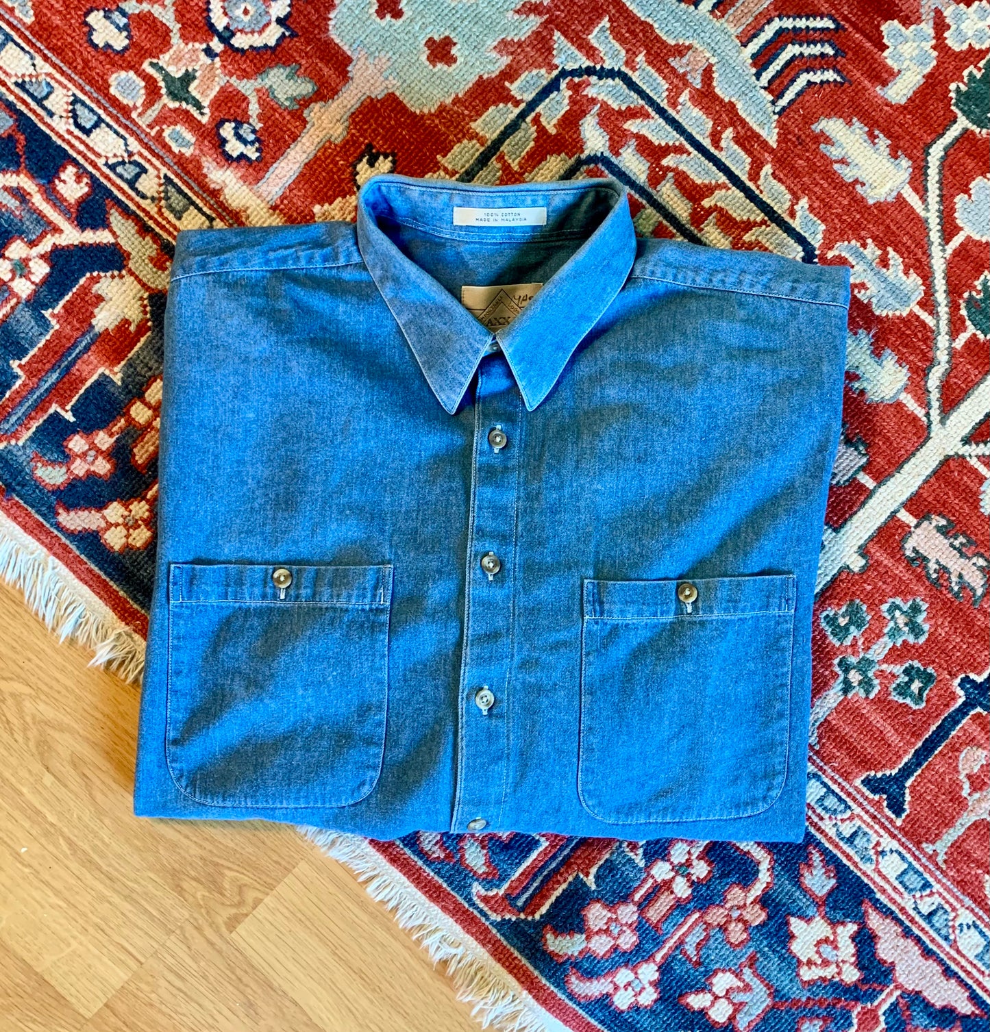 Vintage 90’s Loose Fit Denim Overshirt- Sz XL