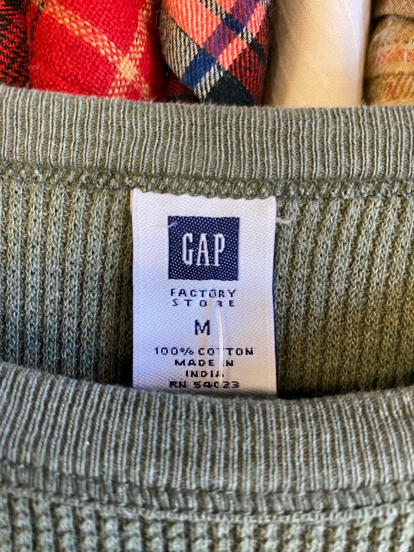 Vintage Gap Striped Waffle Knit Thermal Shirt- Sz Med