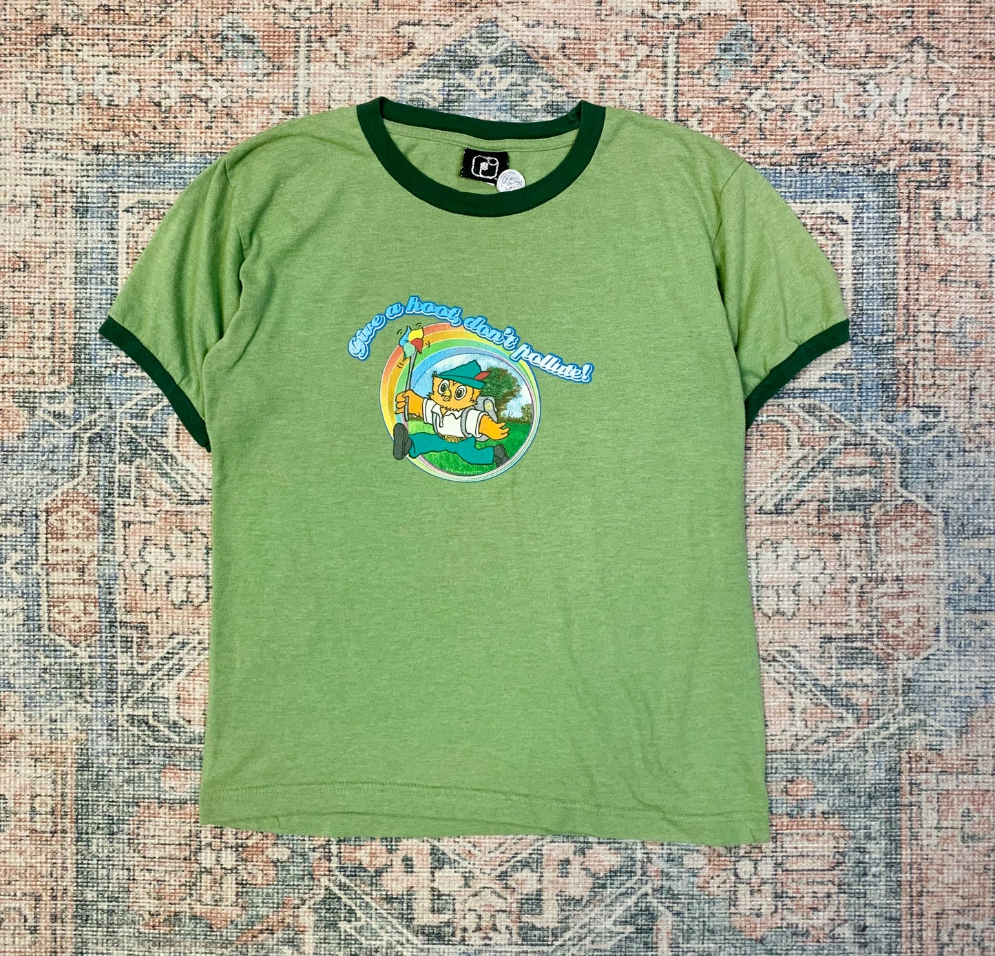Vintage Give a Hoot Don’t Pollute US Forest Service Tee- Sz Sm