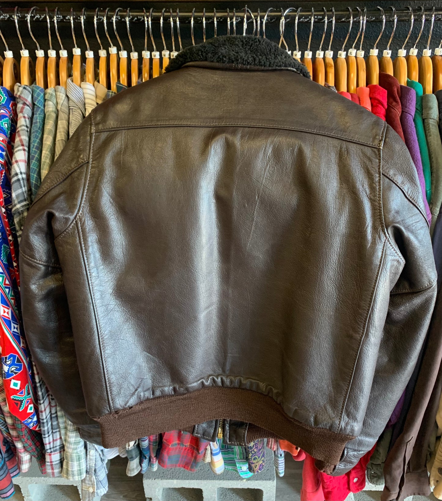 True Vintage 1960’s LL Bean Leather Aviator Bomber Jacket- Sz Lg