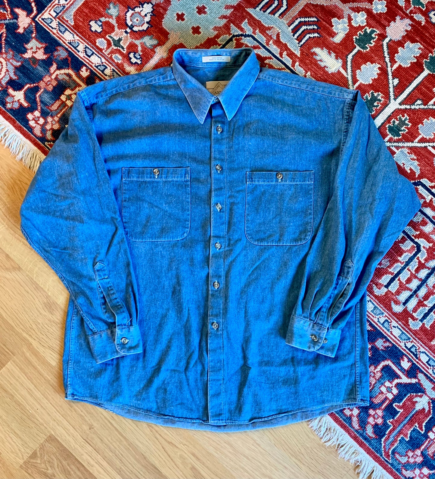Vintage 90’s Loose Fit Denim Overshirt- Sz XL