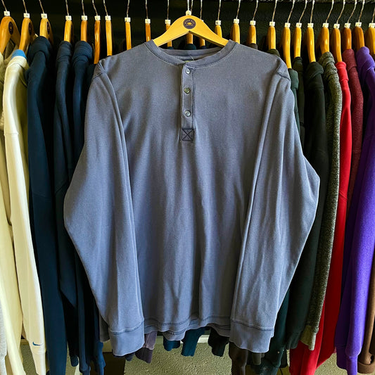 Vintage Waffle Knit Henley Shirt- Sz Lg