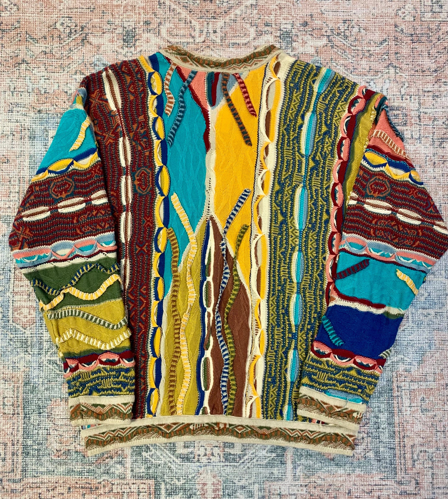 Vintage 90’s Coogi Australia Designer Textured 3-D Knit Sweater- Sz XL