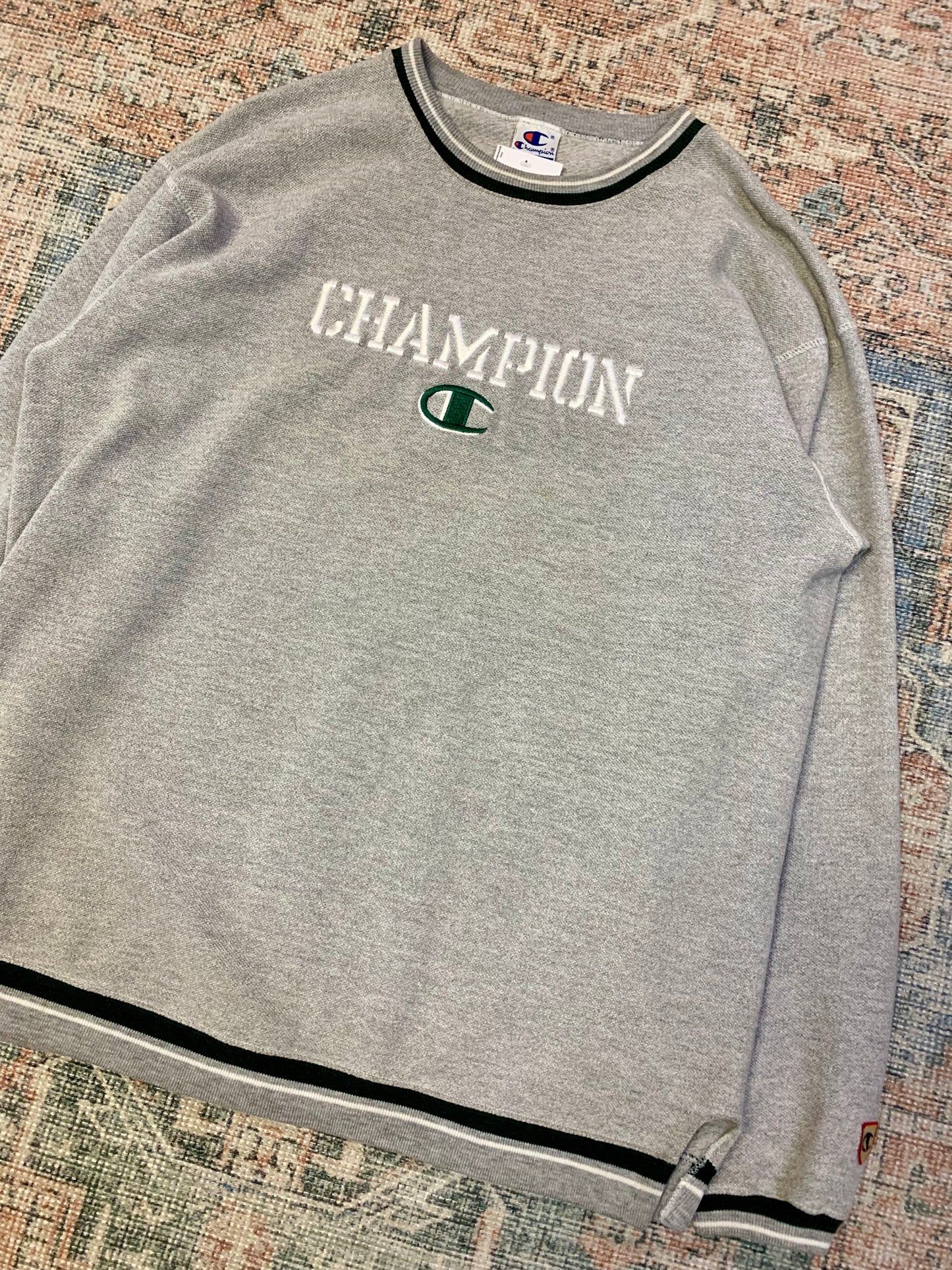 Vintage 90’s Champion Textured Sweatshirt- Sz Lg