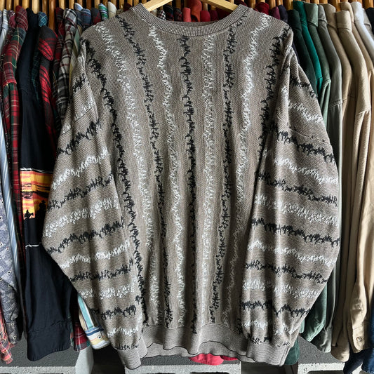 Vintage 80’s Designer Tundra Canada Knit Sweater- Sz XL
