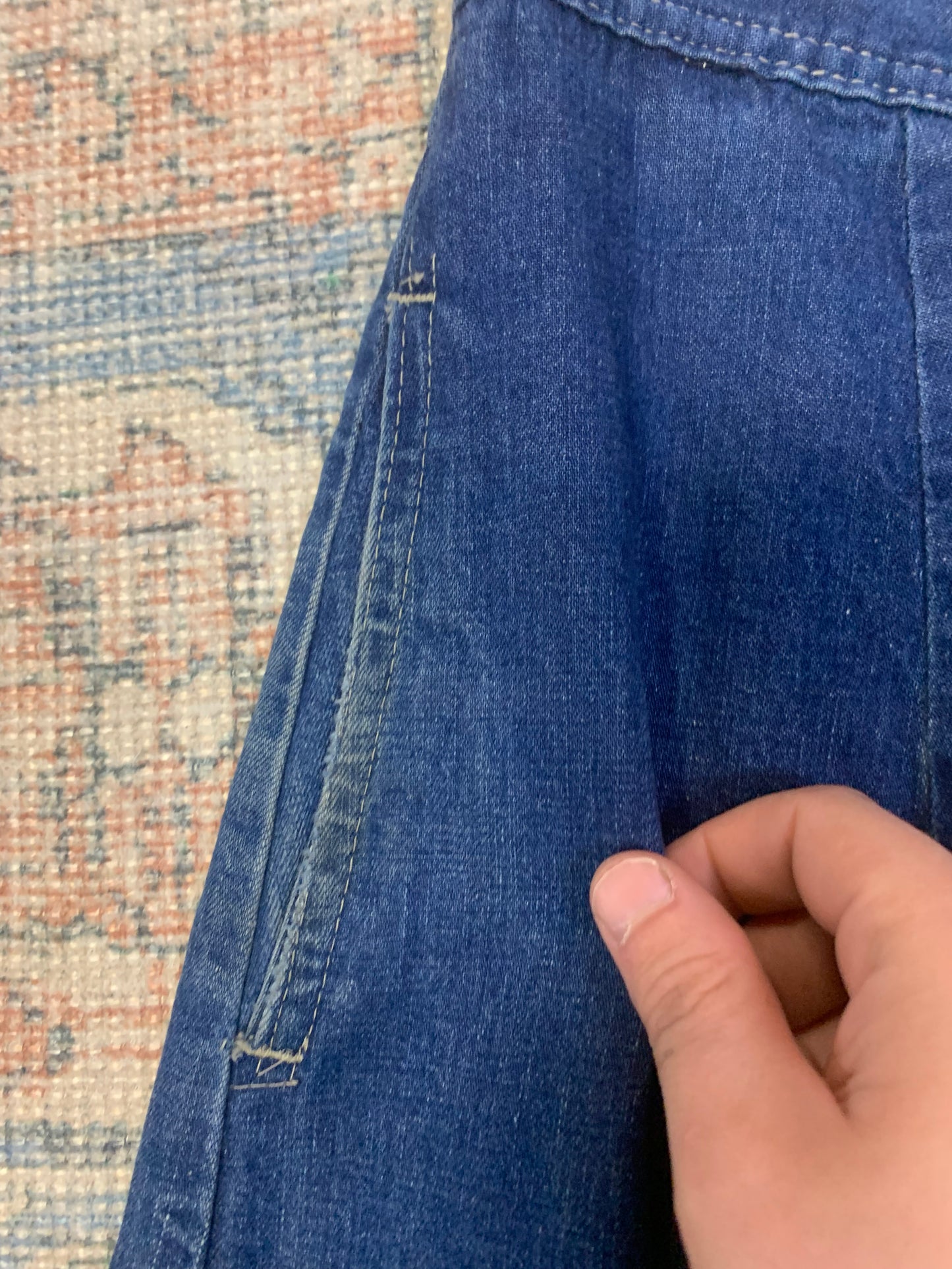 Vintage 80’s Denim Midi Skirt- Sz Med