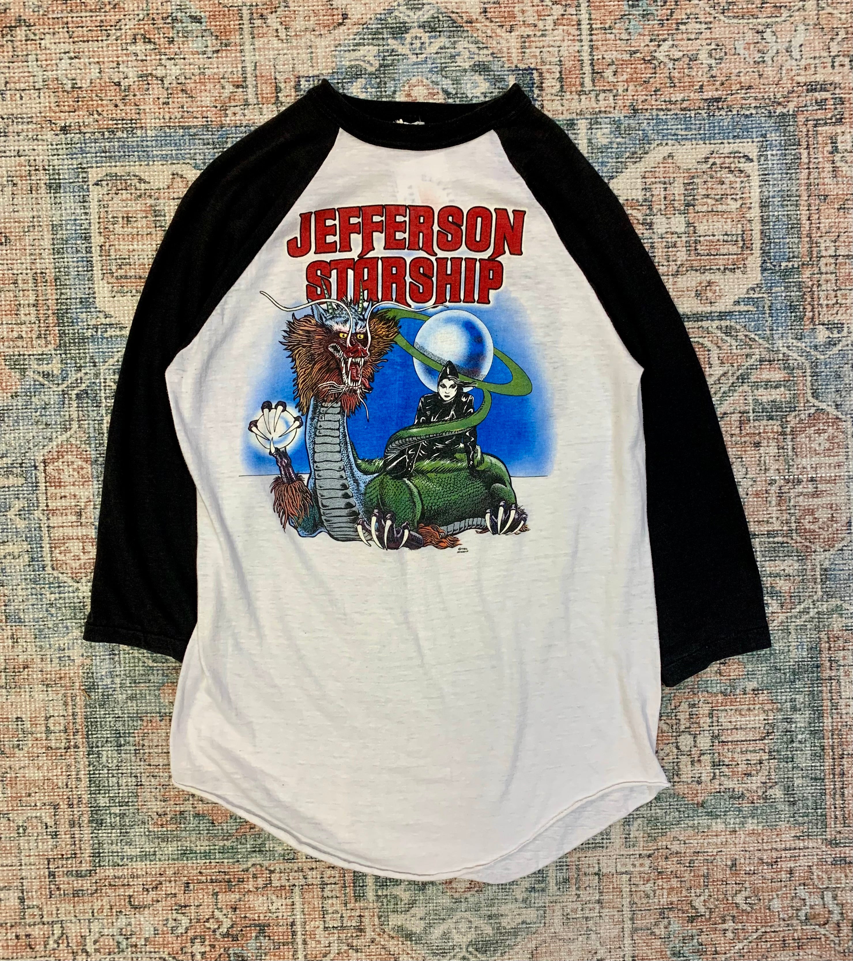 80年代ヴィンテージ STARSHIP HOOPLA TOUR Tシャツ 80年代ヴィンテージ STARSHIP HOOPLA TOUR Tシャツ Starship band knee