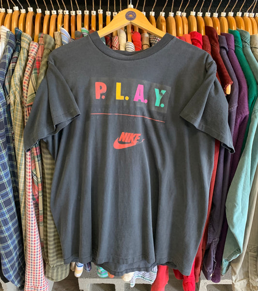 Vintage Early 90’s Faded Black Nike Tee- Sz Lg