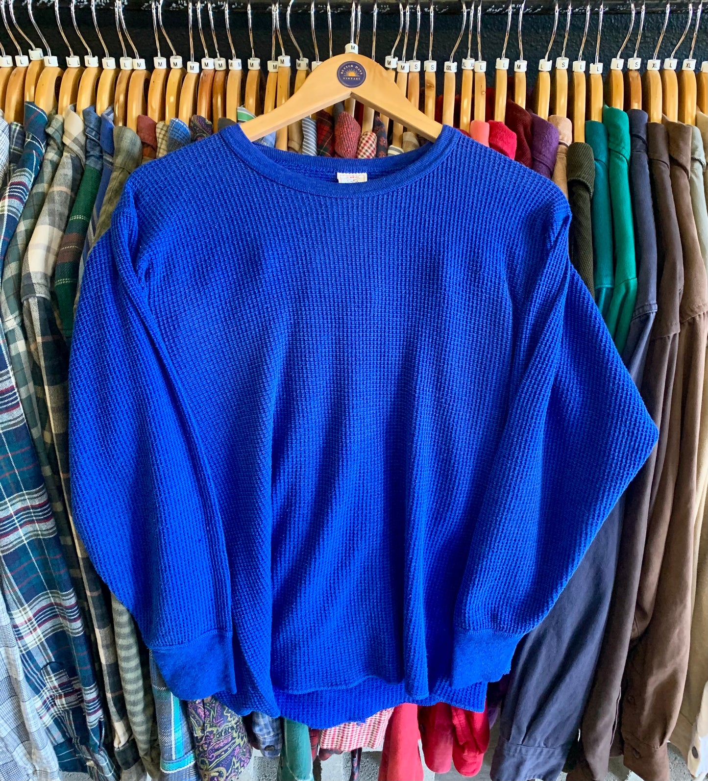 True Vintage 1970’s Waffle Knit Thermal Shirt- Sz Med