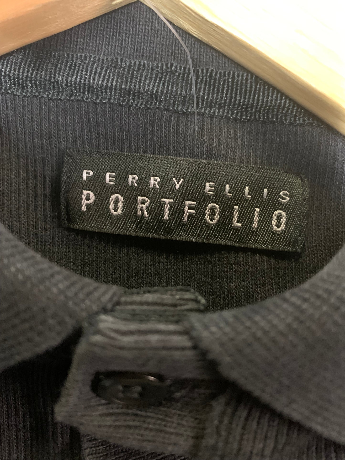Vintage 90’s Perry Ellis Knit Longsleeve Polo Shirt- Sz Lg
