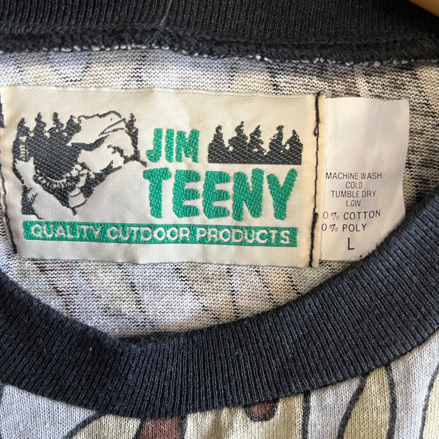 Vintage Funky Camo Print Long Sleeve Tee- Sz Lg