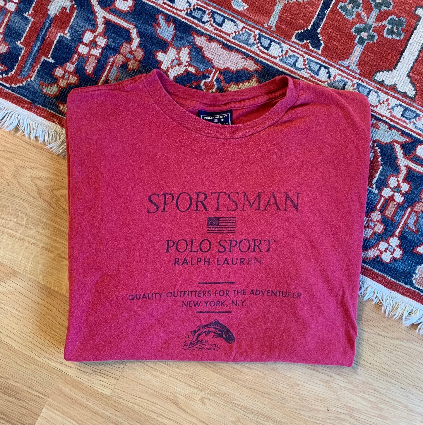 Vintage Polo Sportsman Ralph Lauren USA Made Tee- Sz Lg