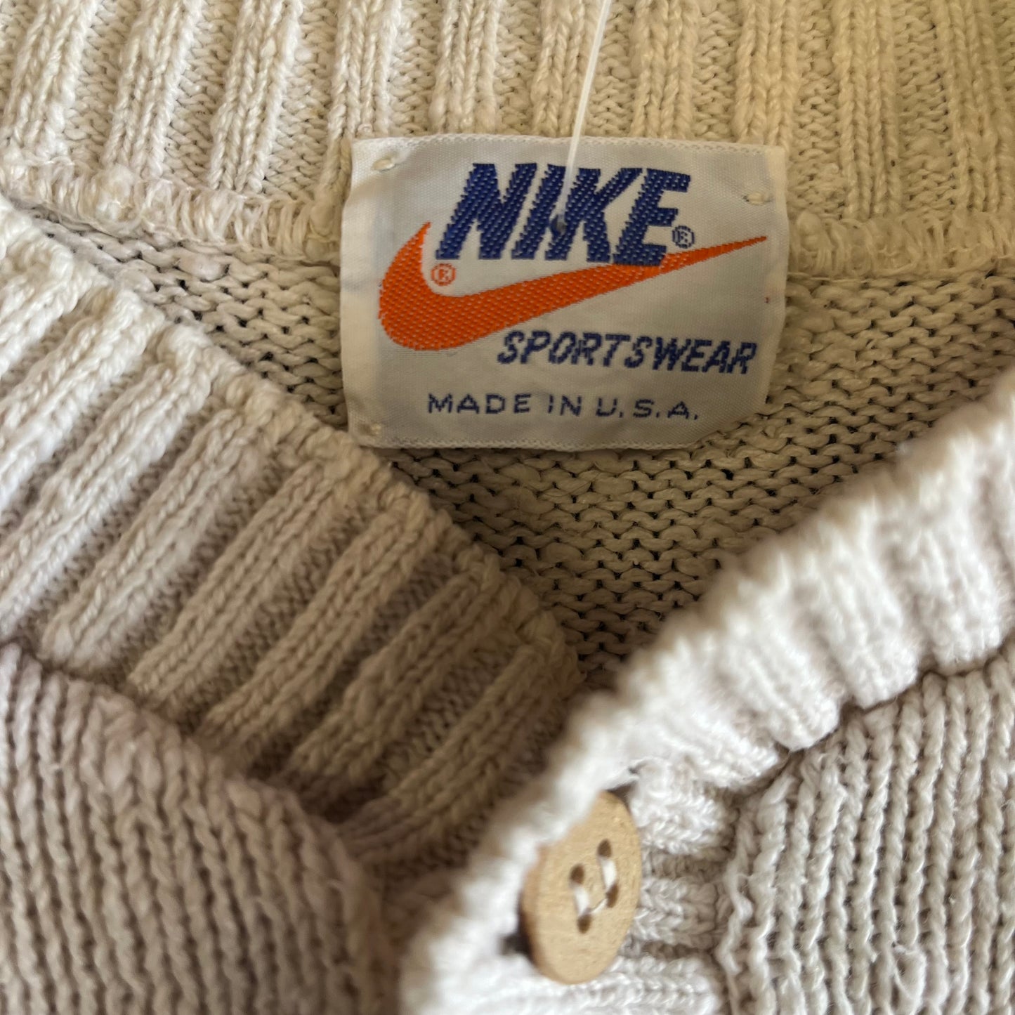 Vintage 1970’s Nike Henley Sweater- Sz Med