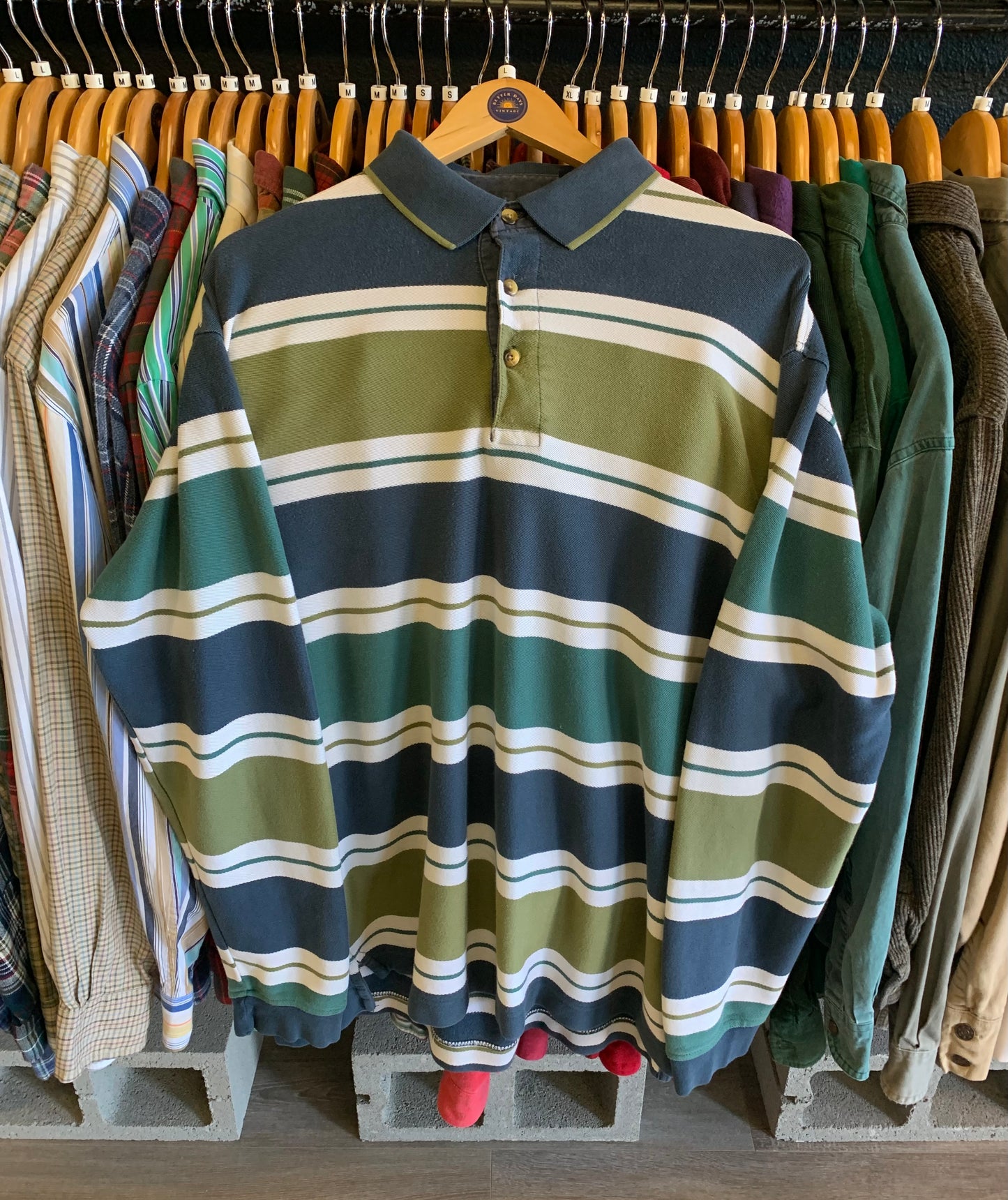 Vintage 90’s Dockers by Levis Striped Rugby Shirt- Sz Lg