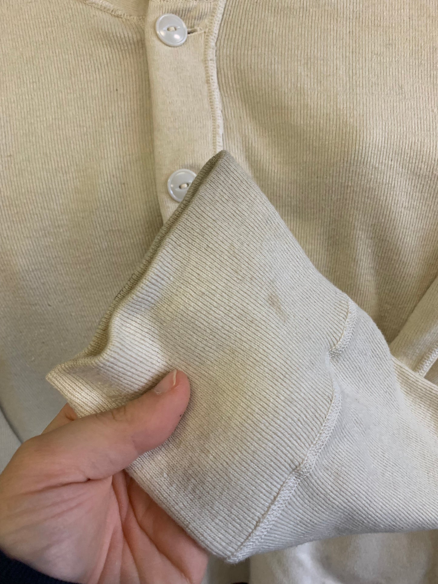 True Vintage 1960’s Wool Henley Shirt- Sz Lg