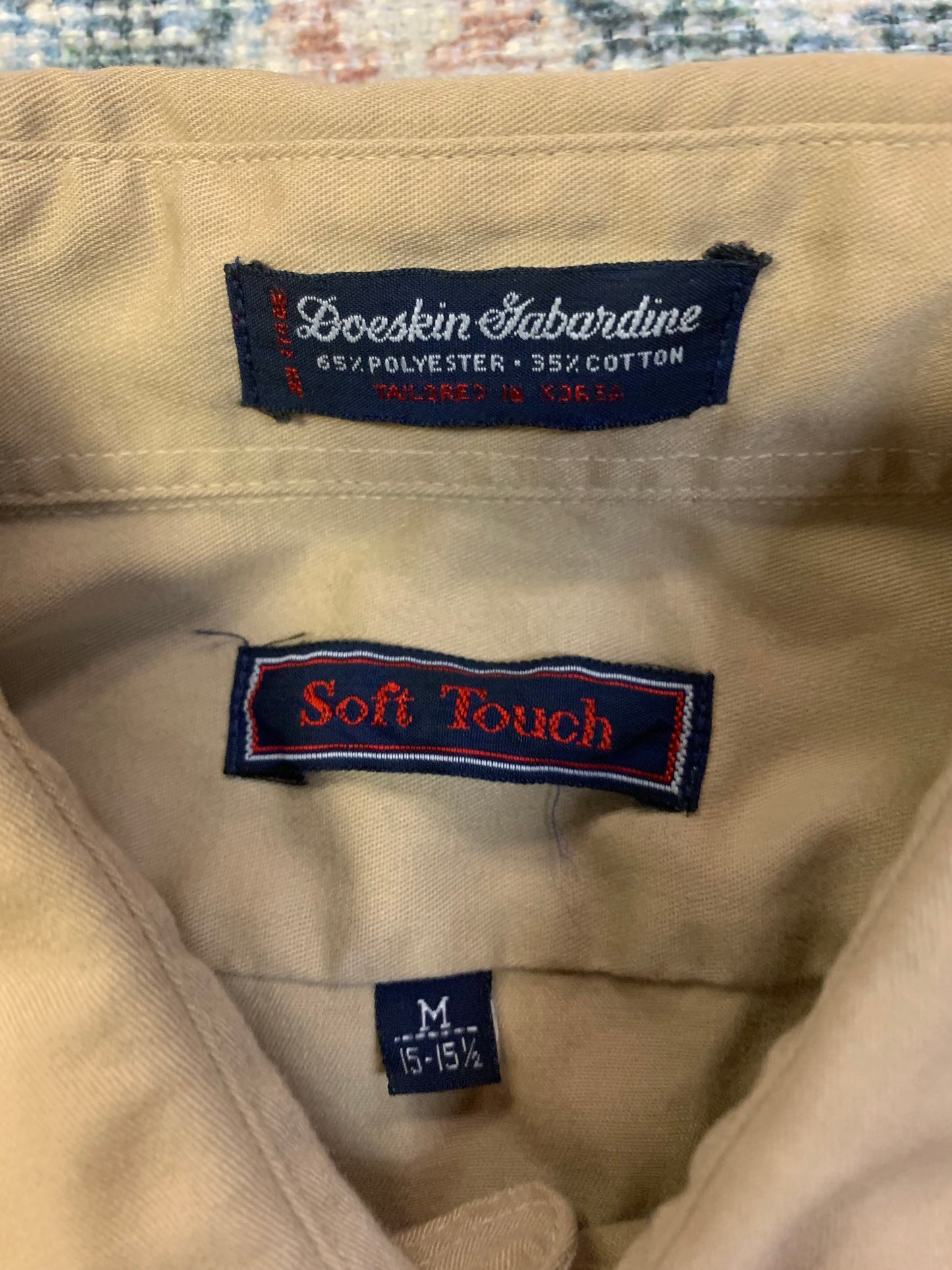 Vintage Doeskin Garbandine Button Down Shirt- Sz Med