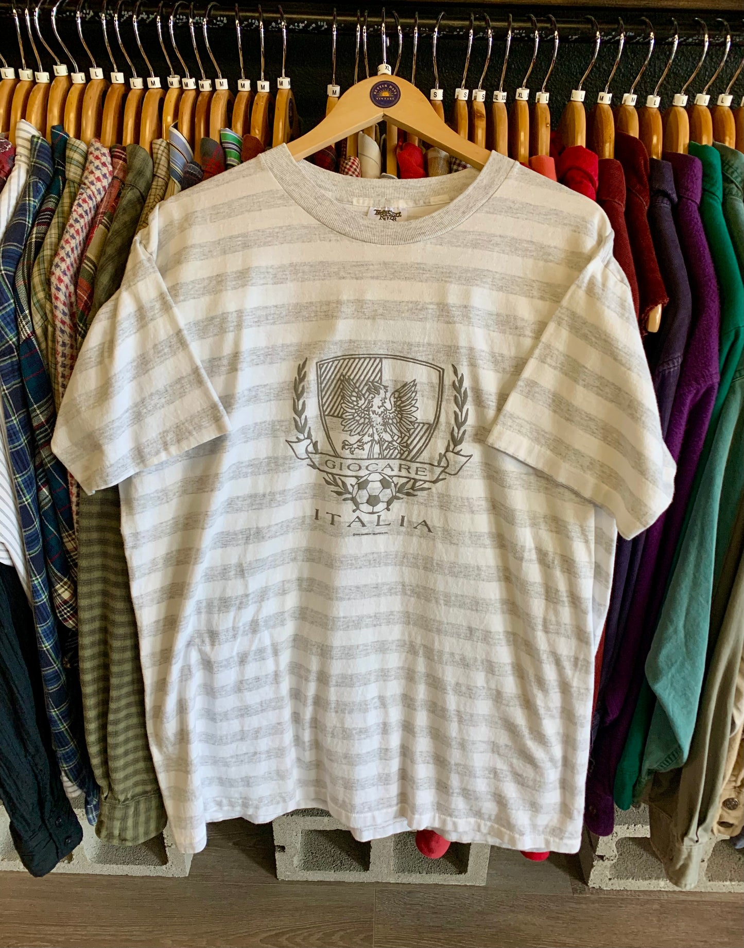 Vintage 1990 Italy Soccer Tee- Sz XL