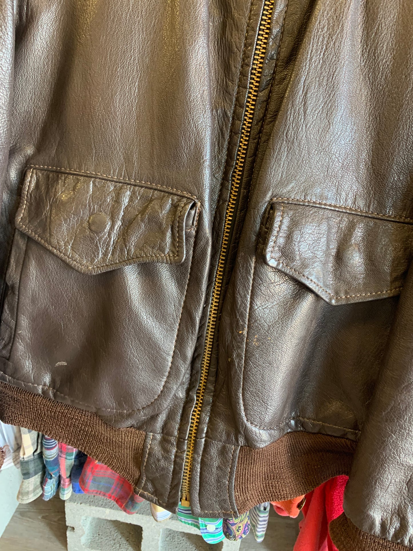 True Vintage 1960’s LL Bean Leather Aviator Bomber Jacket- Sz Lg