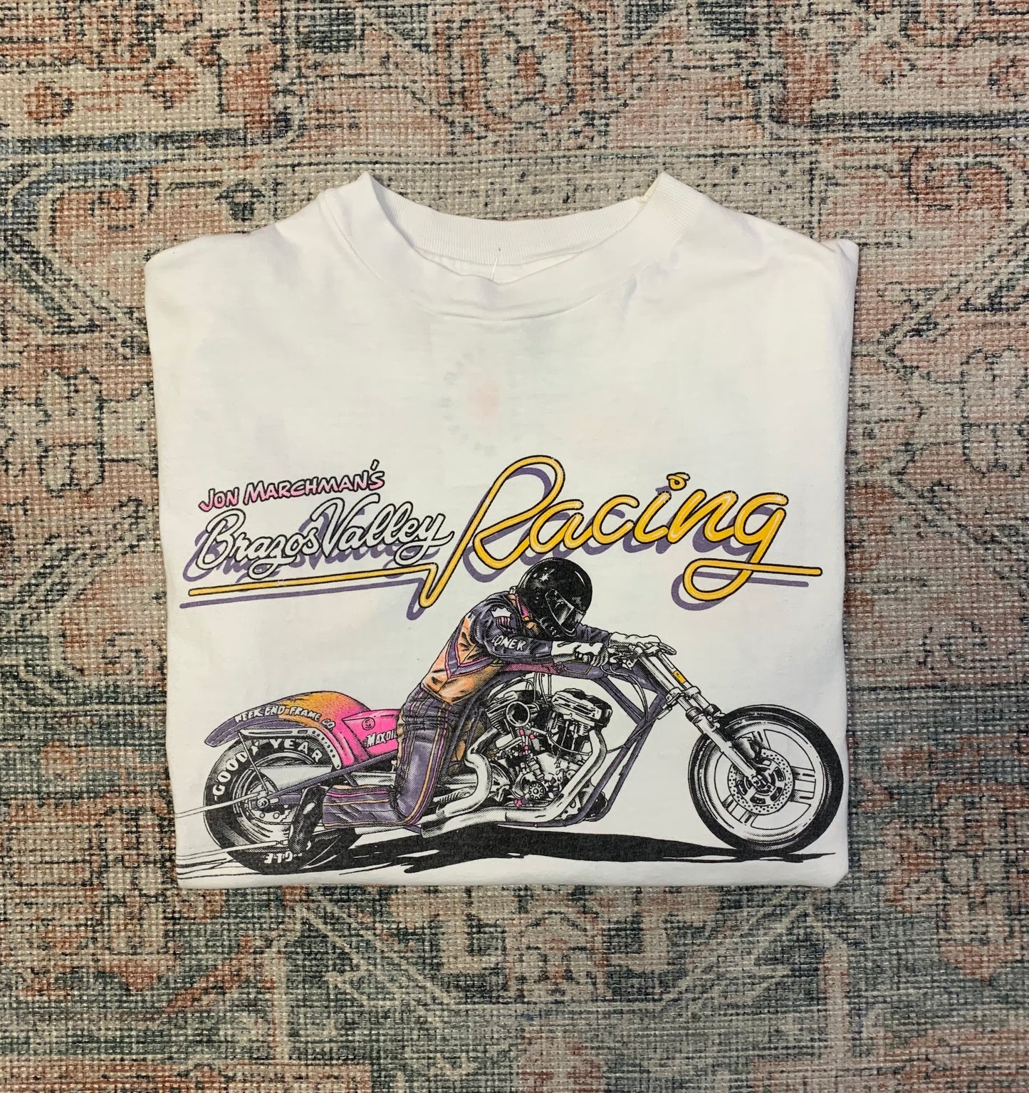 Vintage 80’s Harley Davidson Racing Tee- Sz Lg