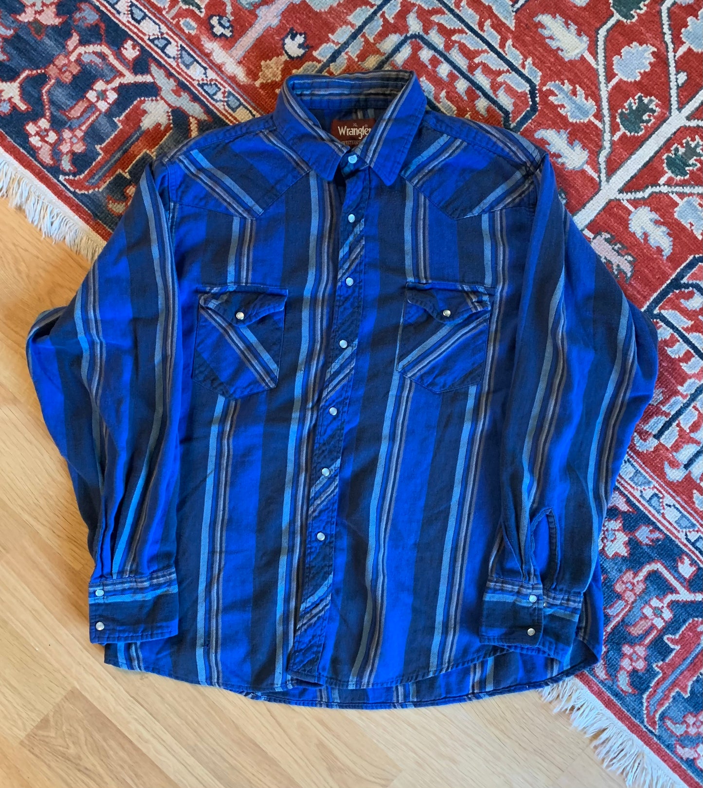 Vintage 90’s Wrangler Pearl Snap Western Flannel Overshirt- Sz Lg