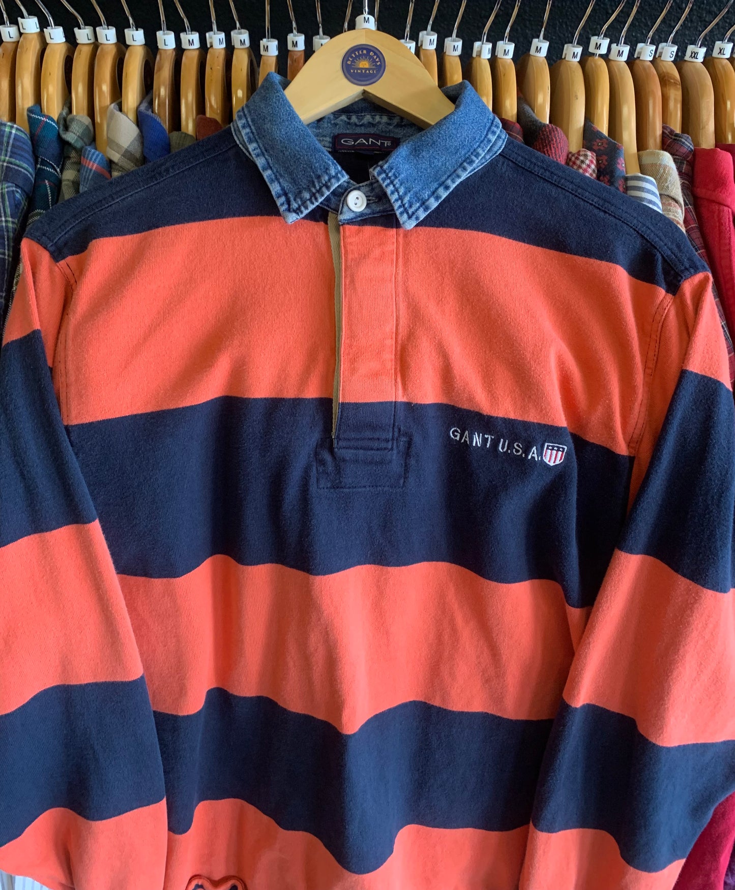 Vintage 90’s Striped Rugby Shirt- Sz Med