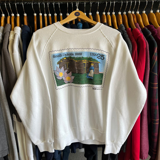Vintage Late 80’s “Postage Stamp” Crewneck Sweatshirt- Sz XL