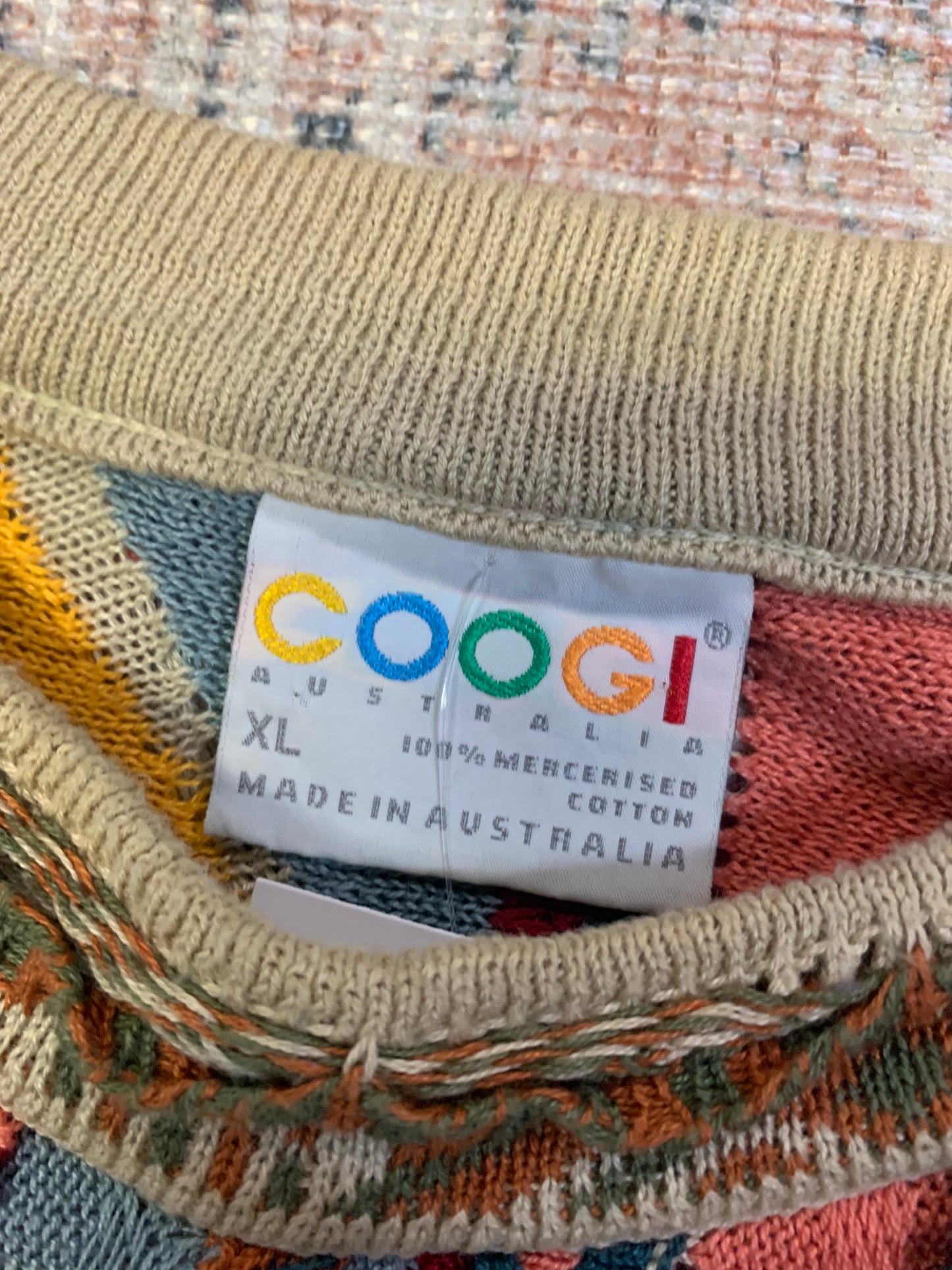 Vintage 90’s Coogi Australia Designer Textured 3-D Knit Sweater- Sz XL