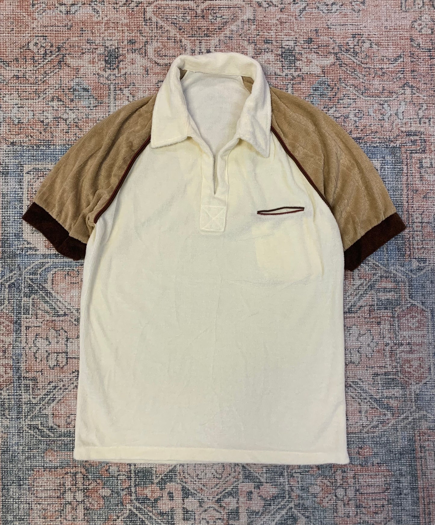 Vintage 1970’s Terry Cloth Polo Shirt- Sz Sm