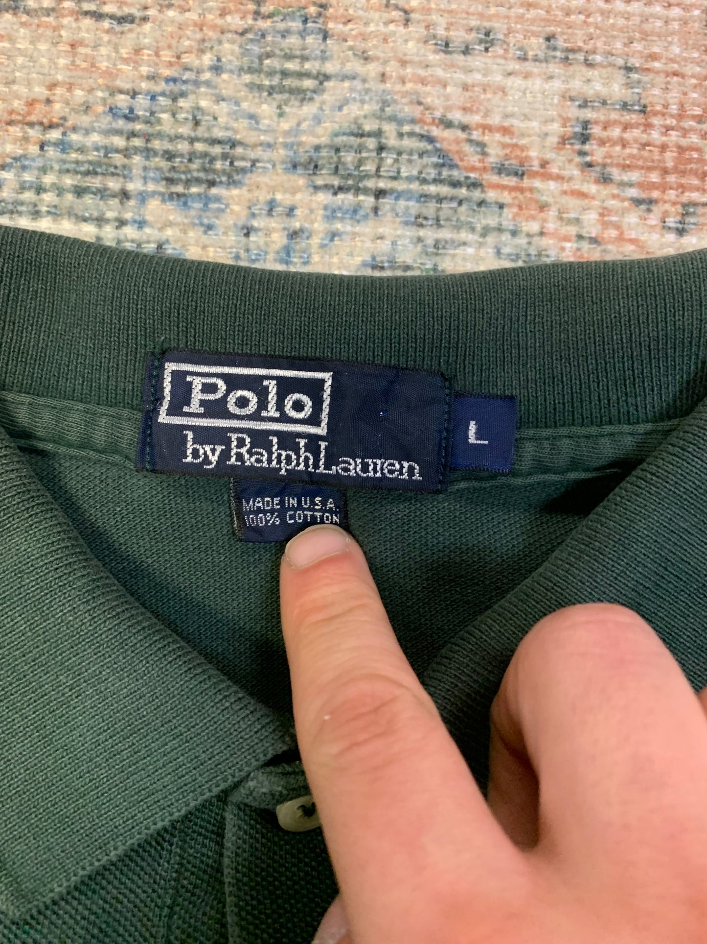Vintage 90’s Ralph Lauren USA Made Polo Shirt- Sz Lg