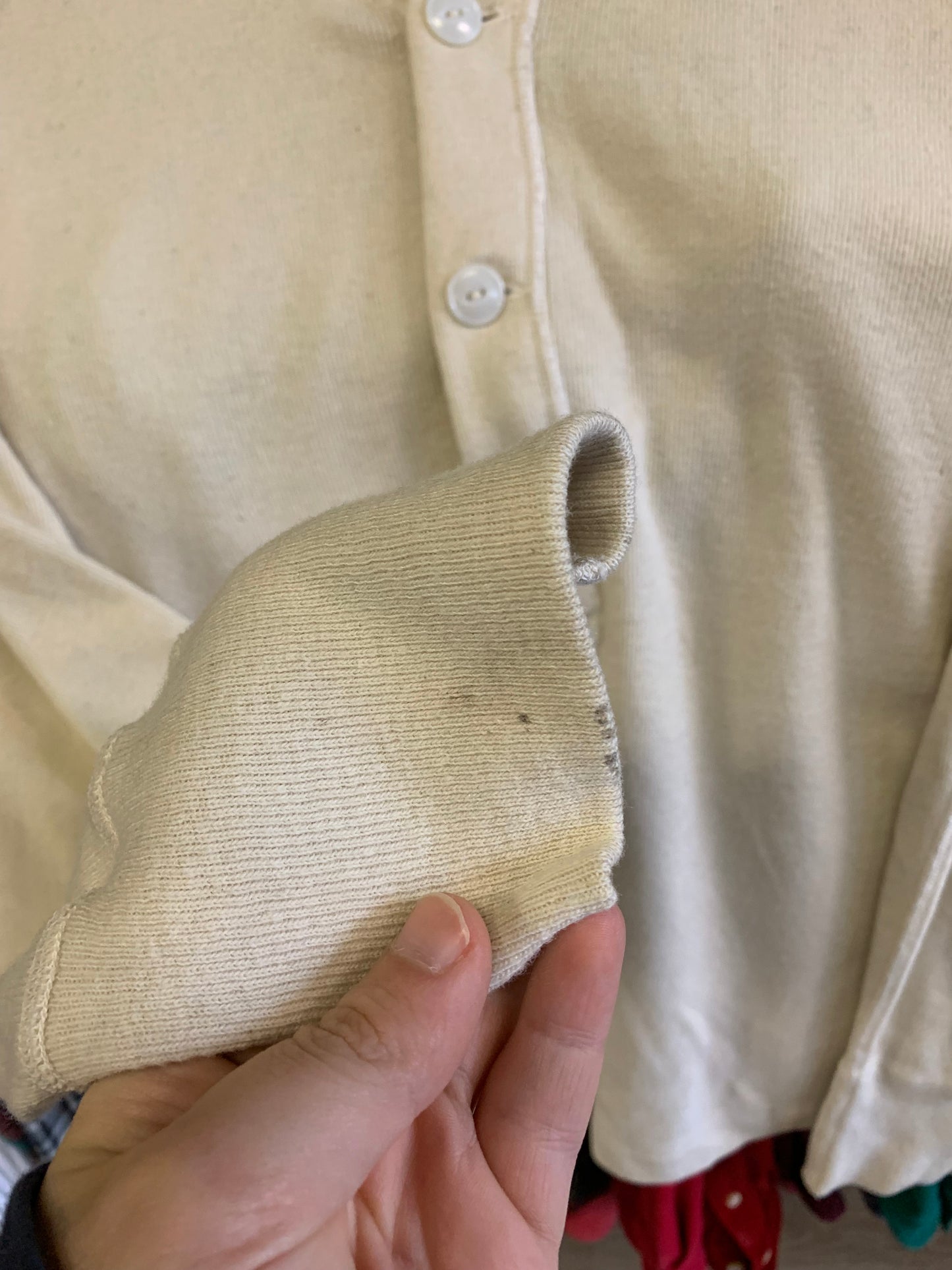 True Vintage 1960’s Wool Henley Shirt- Sz Lg