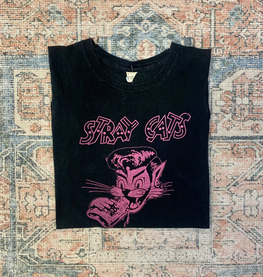 Vintage 1982 Stray Cats Band Tee- Sz Med