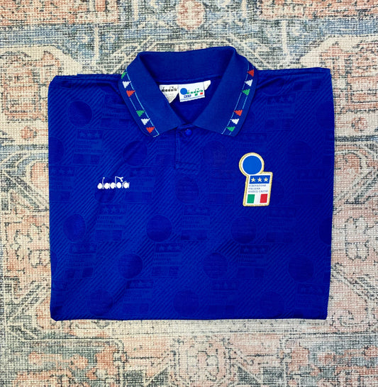 Vintage 1994 World Cup Italy Home Soccer Jersey- Sz Lg