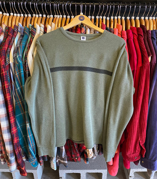 Vintage Gap Striped Waffle Knit Thermal Shirt- Sz Med