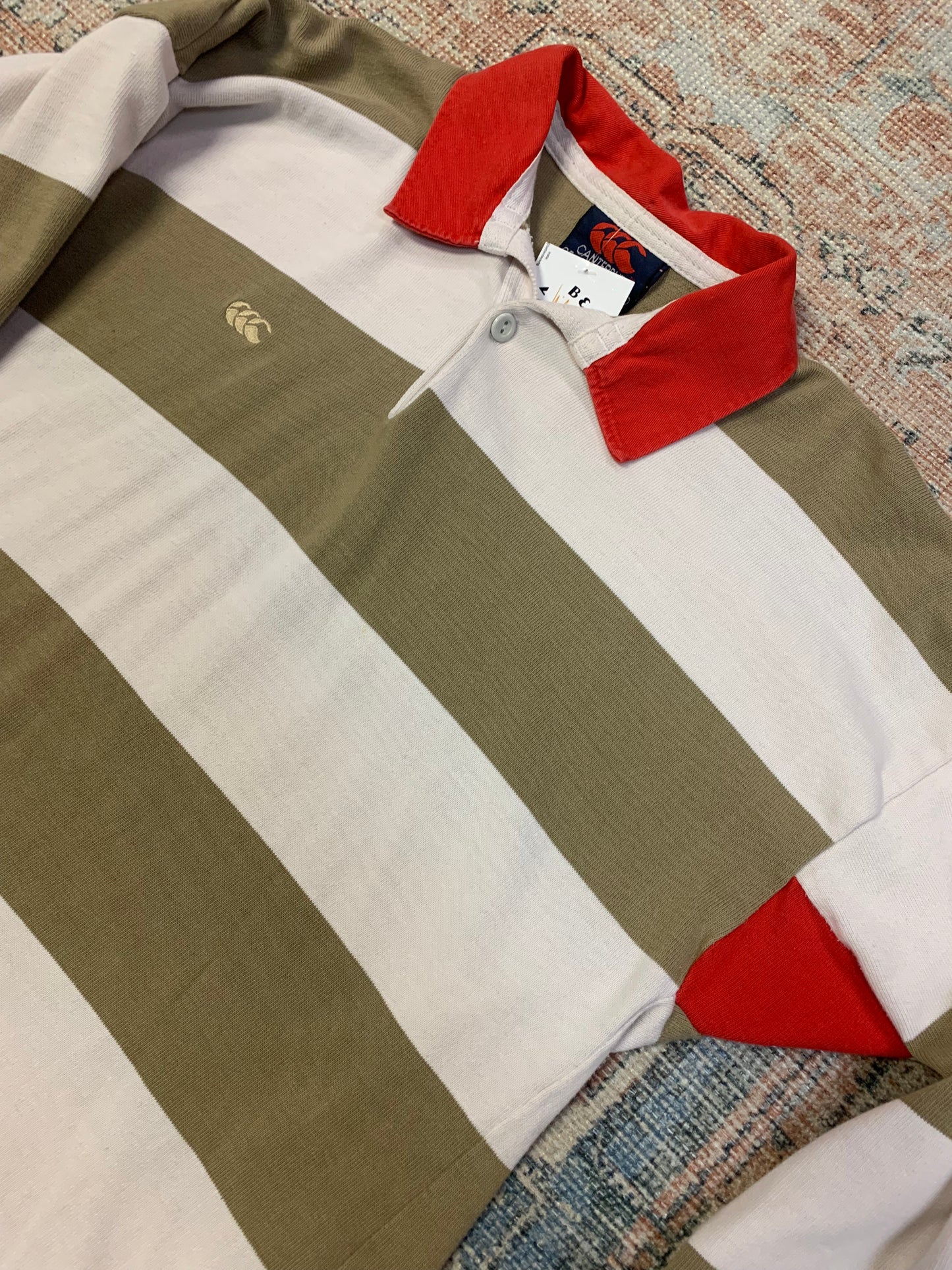 Vintage 90’s Striped Rugby Shirt- Sz XL