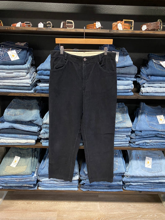 Vintage 1970’s Black Corduroy Pants- 33x29