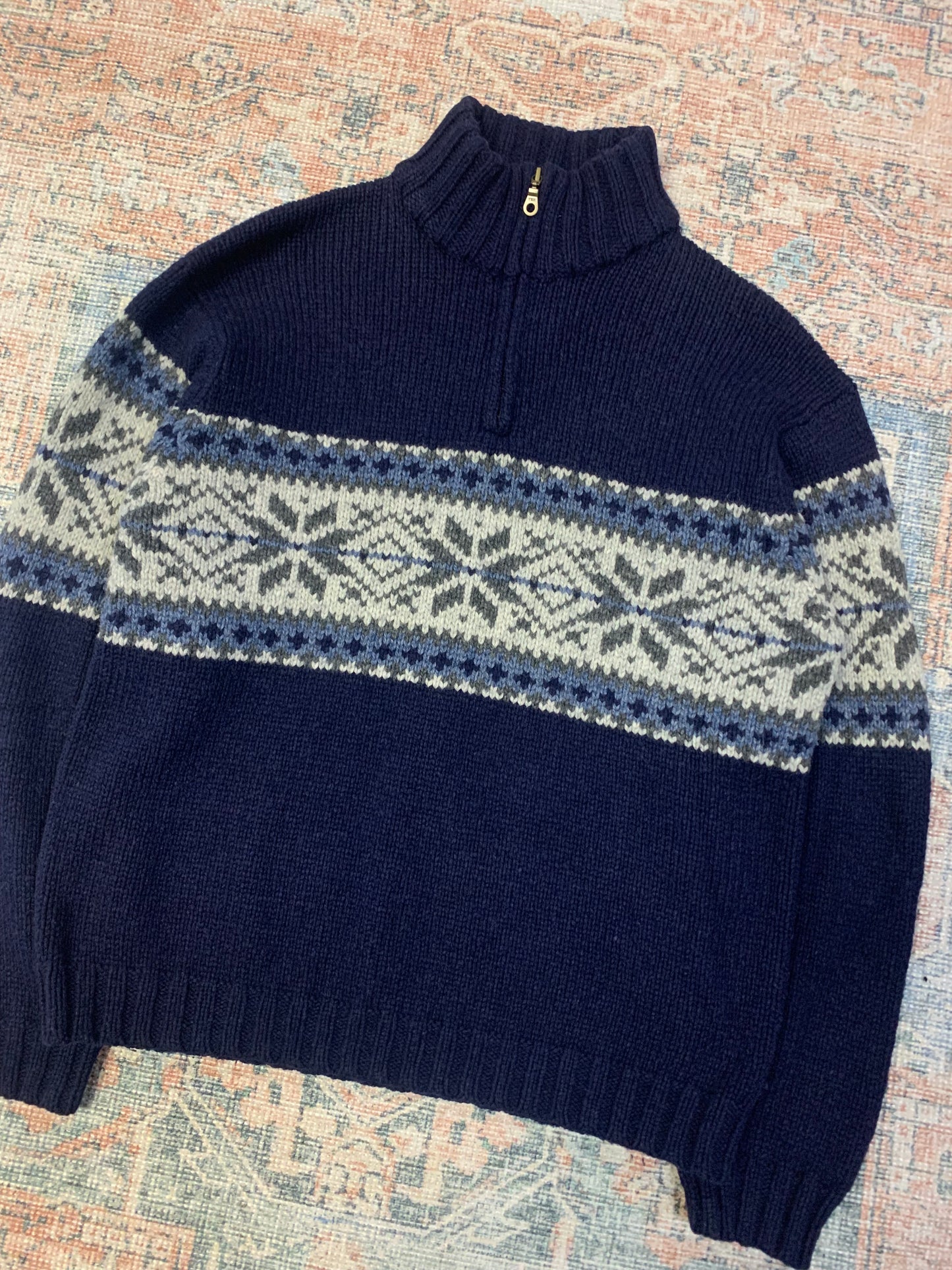 Vintage 1/4 Zip Wool Blend Sweater- Sz Lg