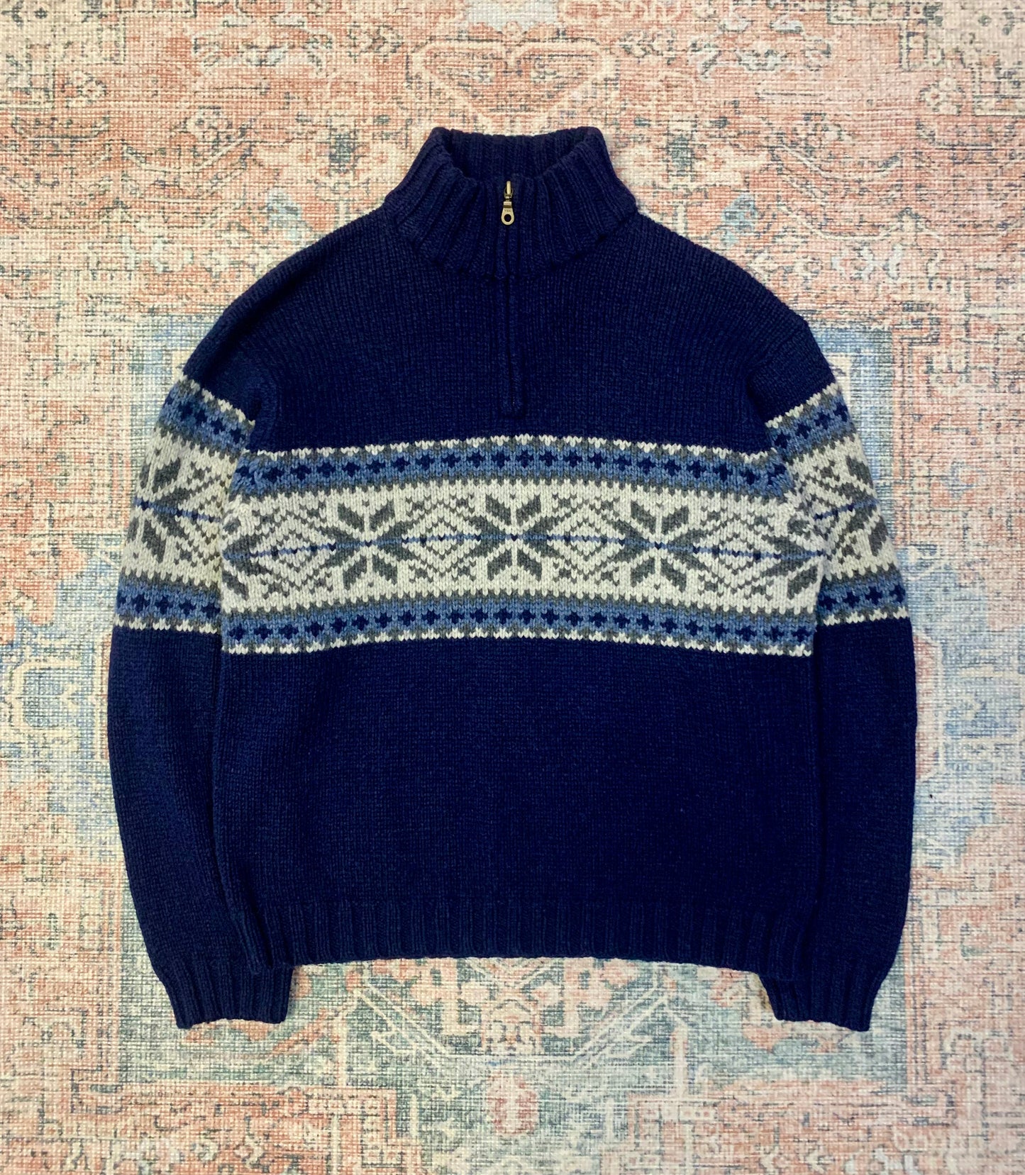 Vintage 1/4 Zip Wool Blend Sweater- Sz Lg