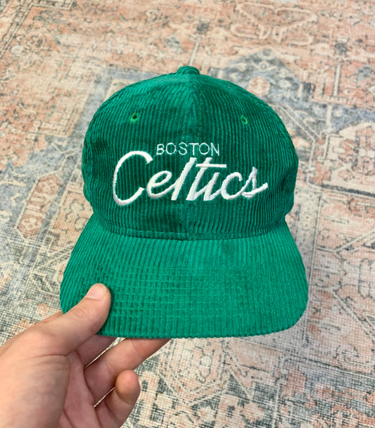 Vintage 80s Celtics Script Corduroy Hat