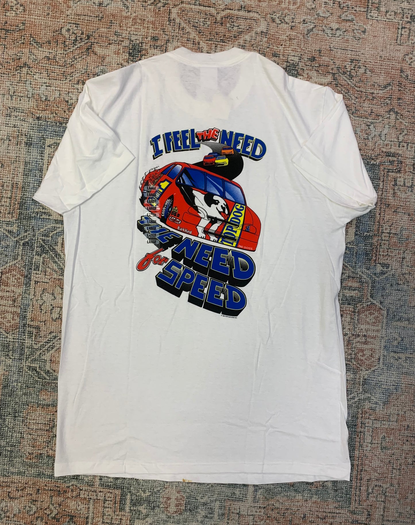 Unworn Vintage 90’s Big Dogs Racing Tee- Sz Lg