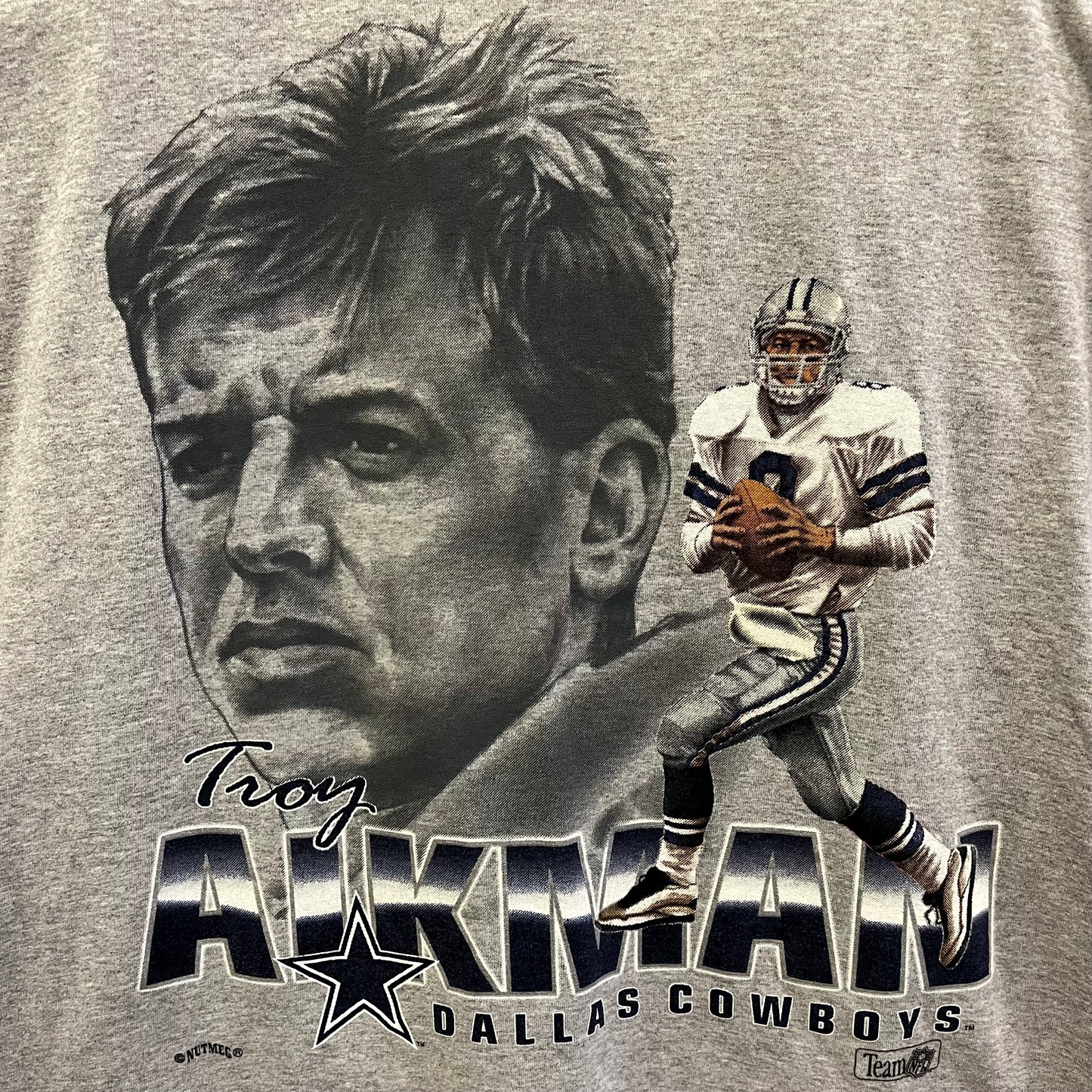 Unworn Vintage 90’s Troy Aikman Dallas Cowboys Tee- Sz Lg