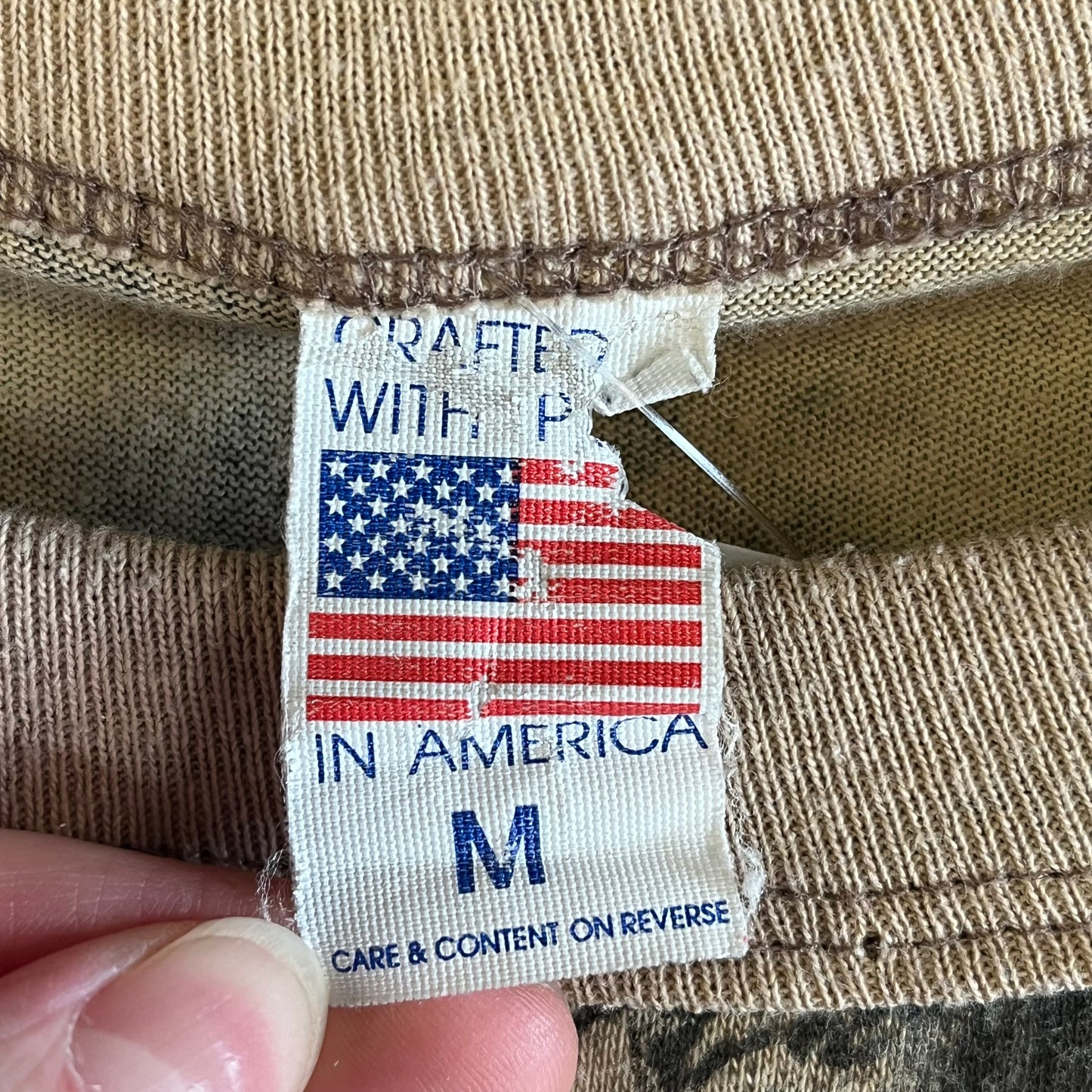 Vintage Camo Print Long Sleeve Tee- Sz Med