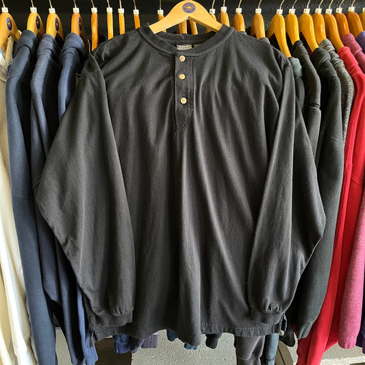 Vintage Knit Henley Long Sleeve Shirt- Sz XL