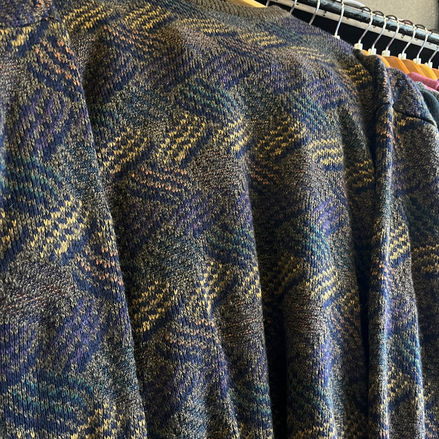 Vintage 90’s Patterned “Grandpa” Sweater- Sz Lg