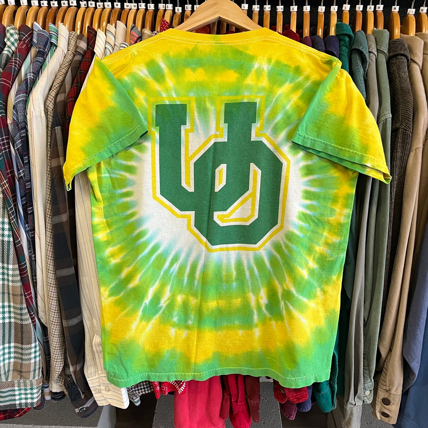 Vintage 90’s Oregon Ducks Tie Dye Tee- Sz Med